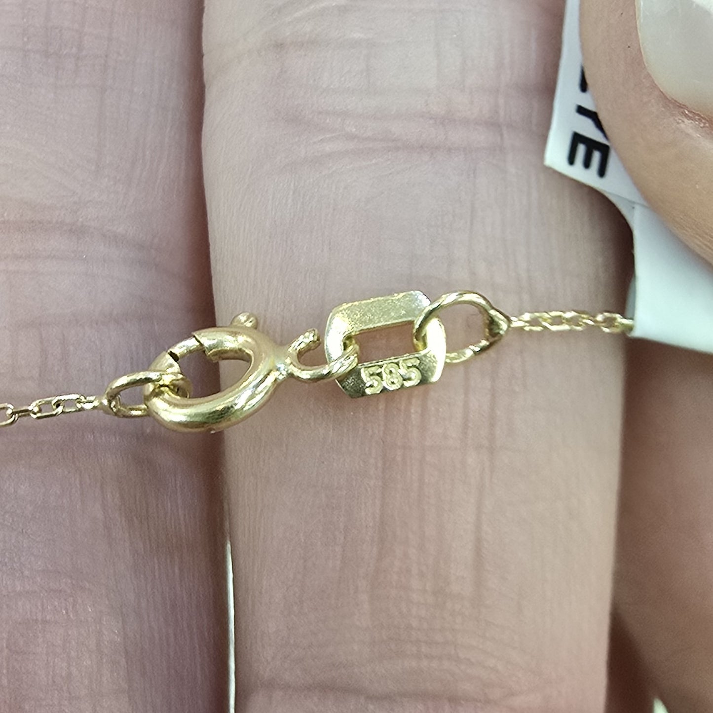 Solid 14K Gold Evil Eye Station Necklace