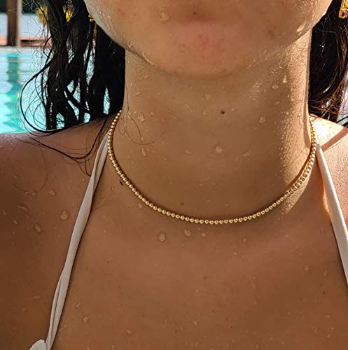 Anela 14 kt Gold Filled 3mm Beaded Necklace for Layering