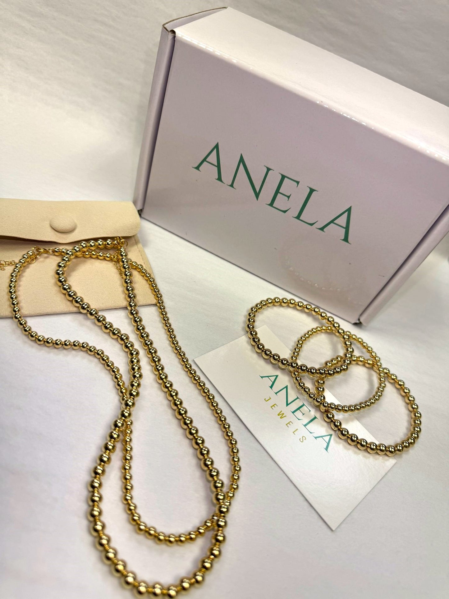 Anela 14 kt Gold Filled 5mm Beaded Bracelet