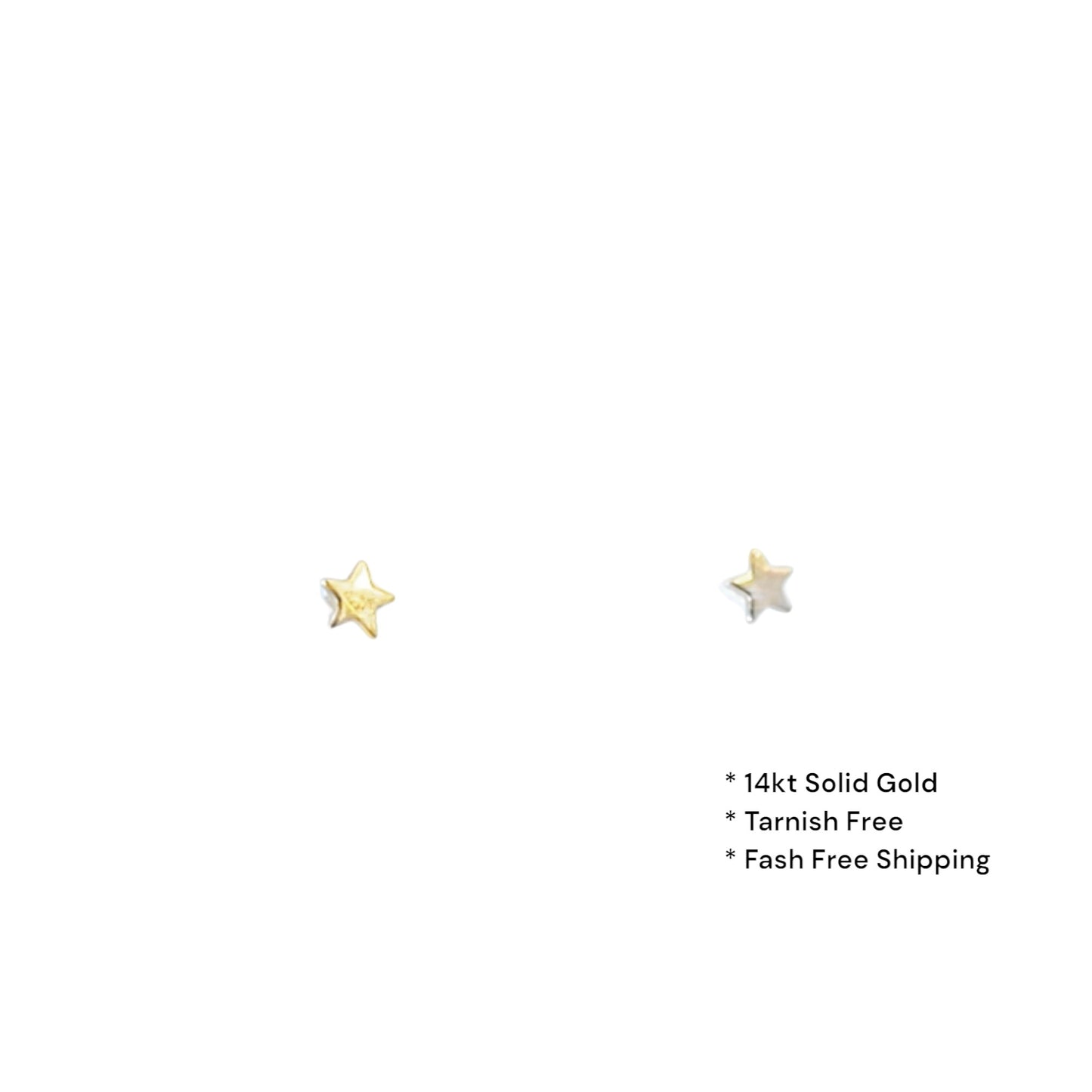 14K Yellow Solid Gold Star Earrings β Solid Gold Minimalist Studs