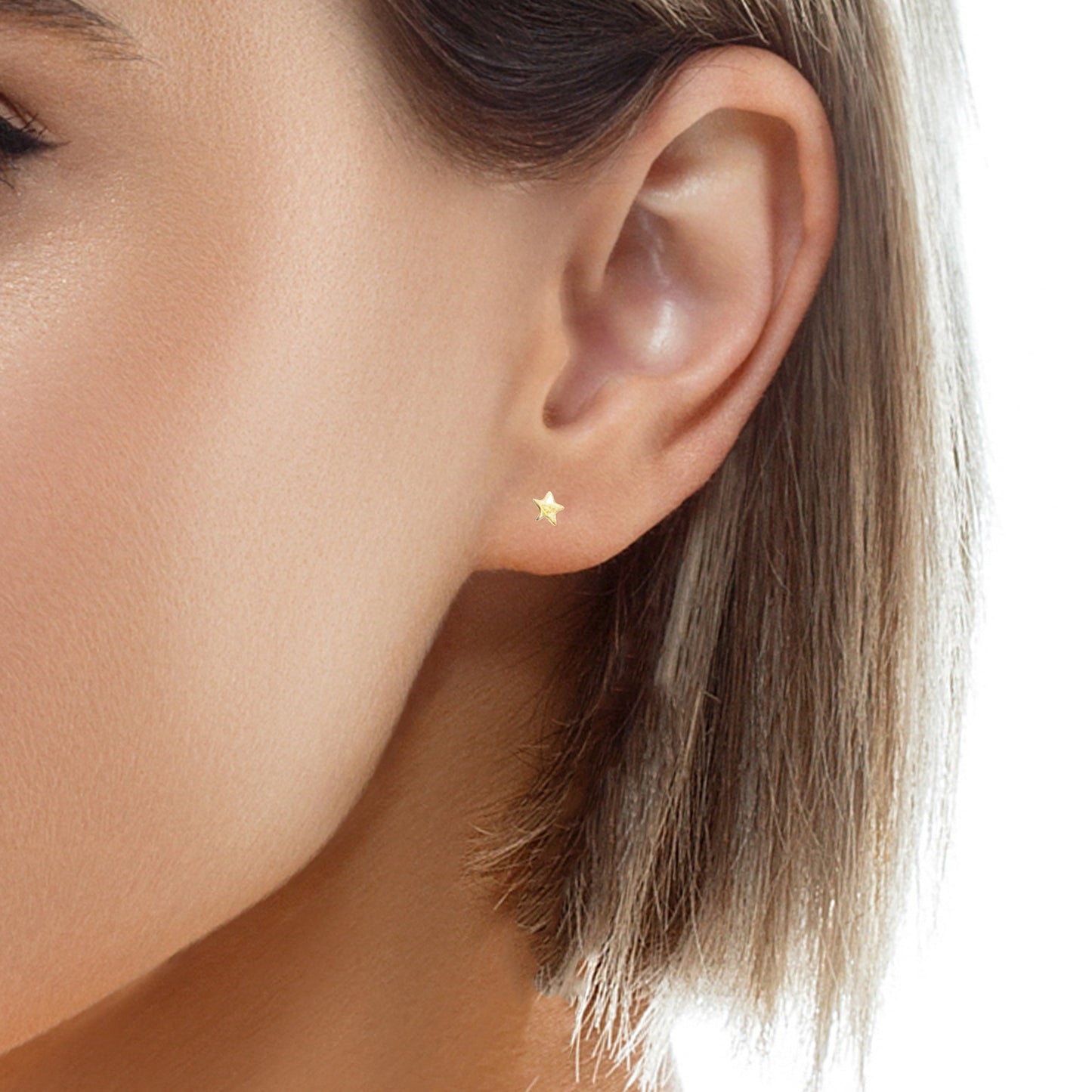 14K Yellow Solid Gold Star Earrings β Solid Gold Minimalist Studs