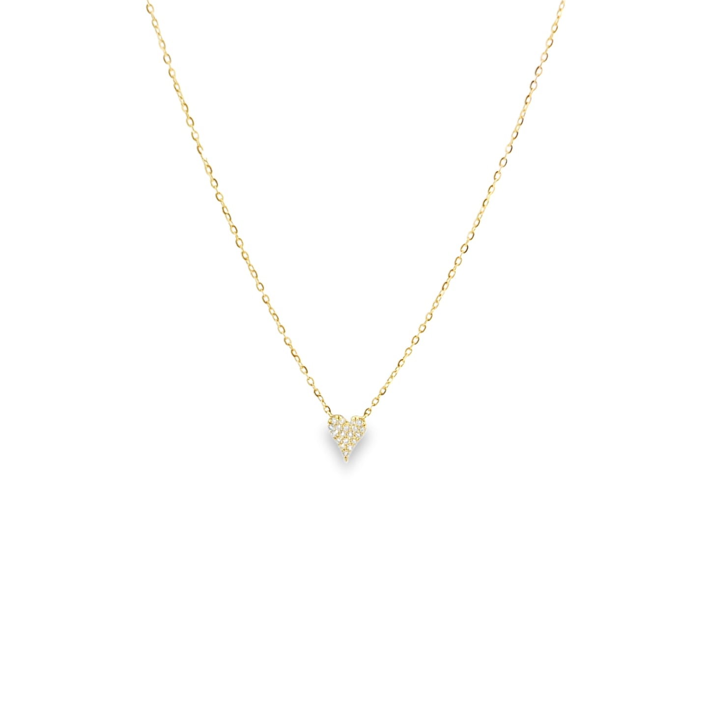 14k Solid Gold Diamond Heart Pendant Necklace – Dainty Fine Jewelry