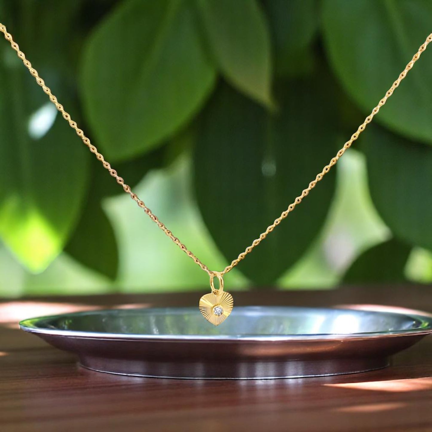 14k Solid Gold Diamond Heart Pendant Necklace – Dainty Fine Jewelry