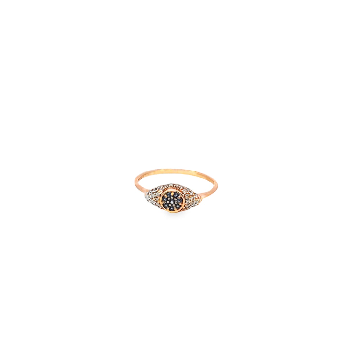 Solid 14K Gold Evil Eye Diamond Ring – Symbol of Protection