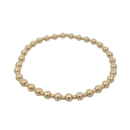 14kt Gold Filled Beaded Bracelet | Tarnish-Free | Alternating 4mm & 2mm Beads Pattern