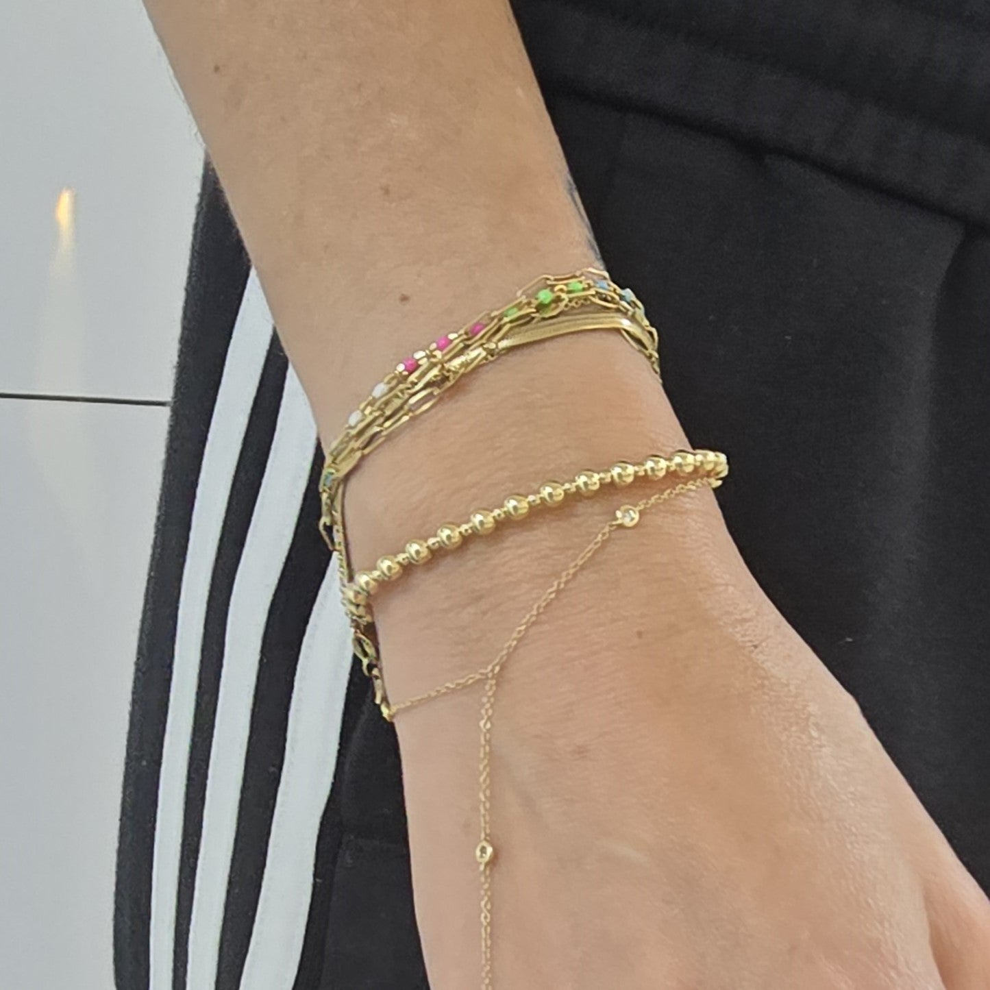 14kt Gold Filled Beaded Bracelet | Tarnish-Free | Alternating 4mm & 2mm Beads Pattern