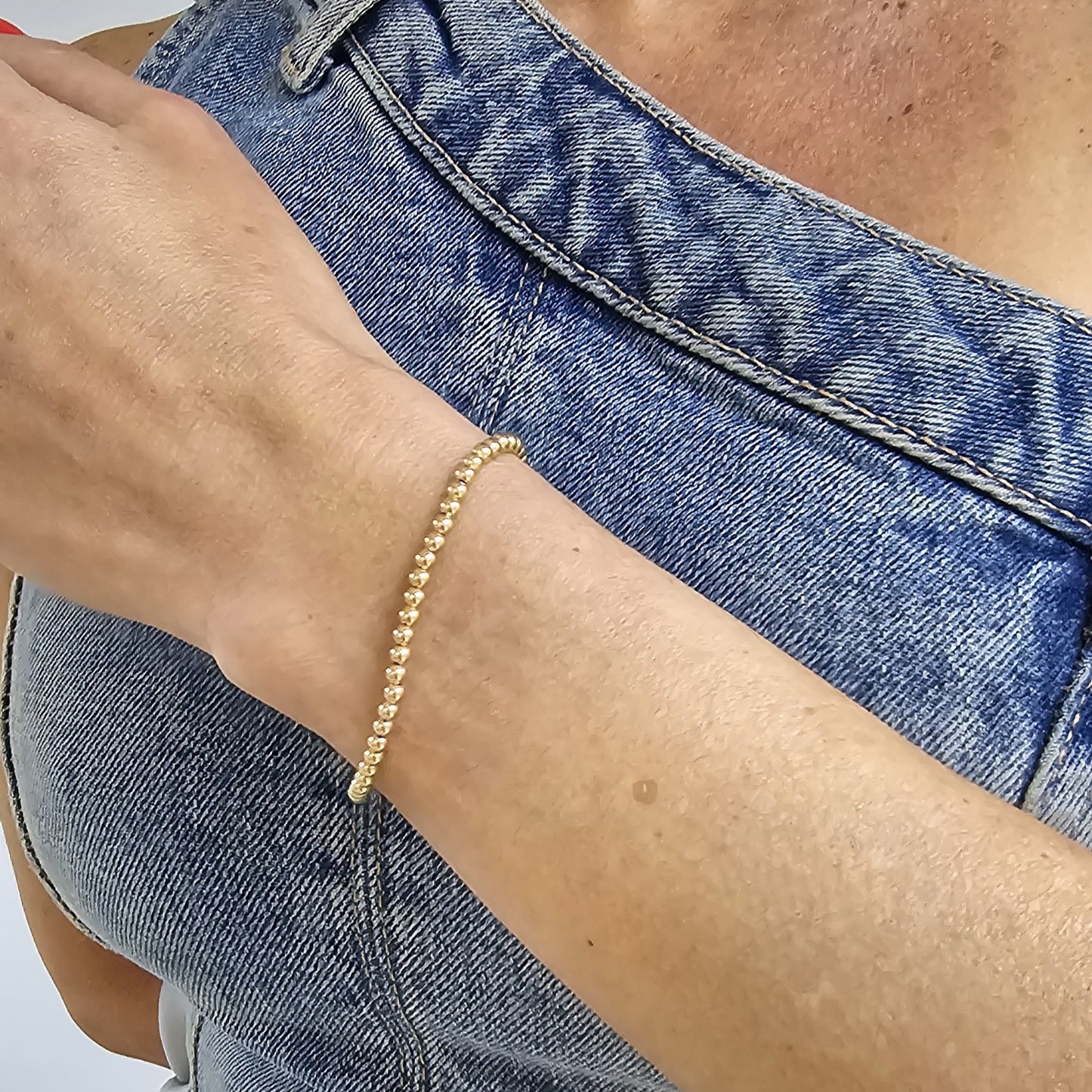 Anela 14 kt Gold Filled 3mm Beaded Bracelet