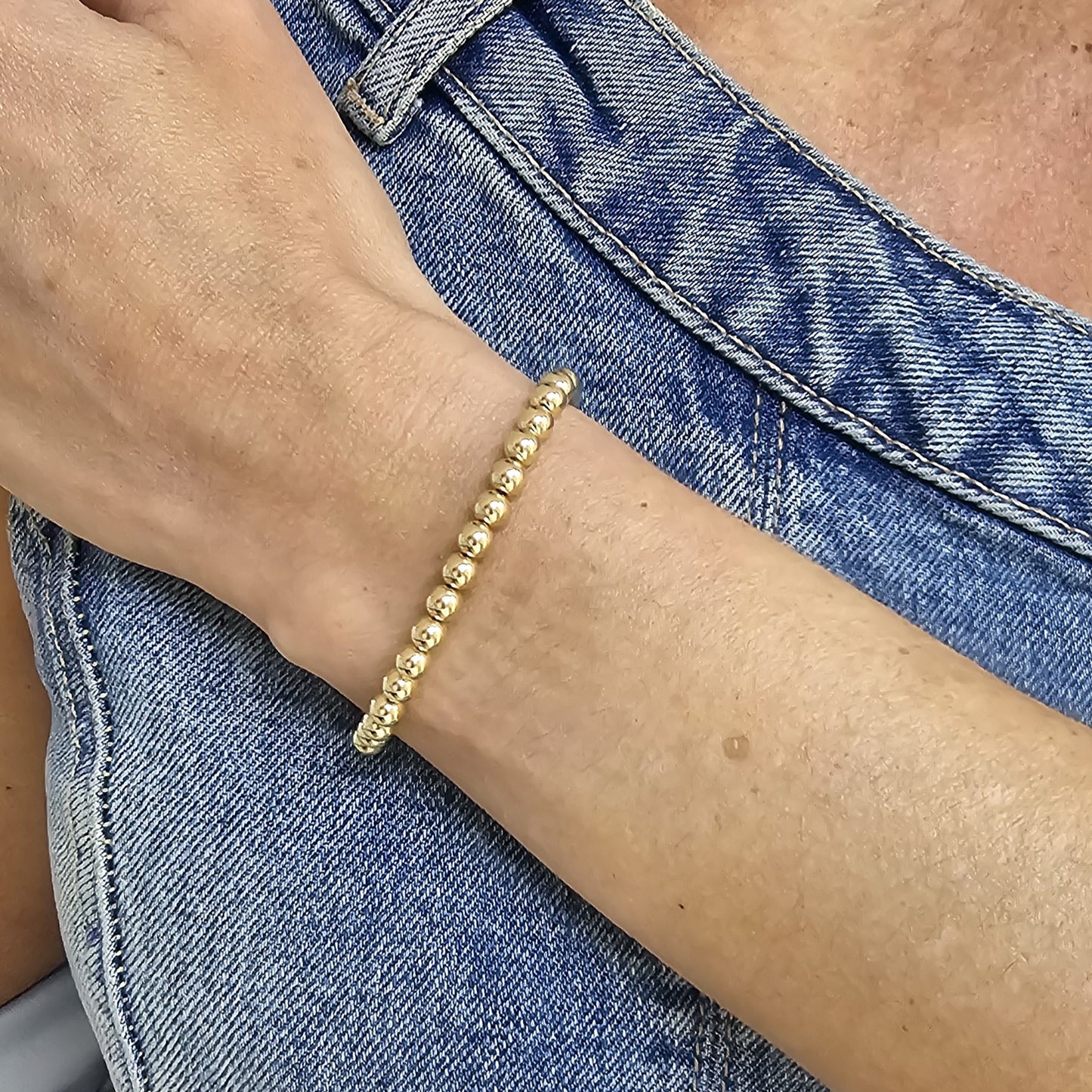 Anela 14 kt Gold Filled 5mm Beaded Bracelet