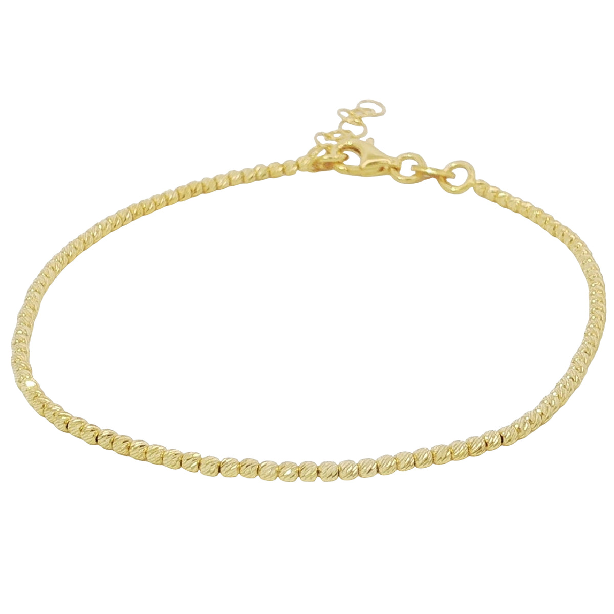 14k Solid Gold Diamond Cut Bracelet