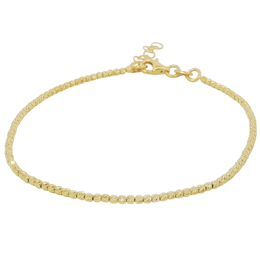 14k Solid Gold Diamond Cut Bracelet