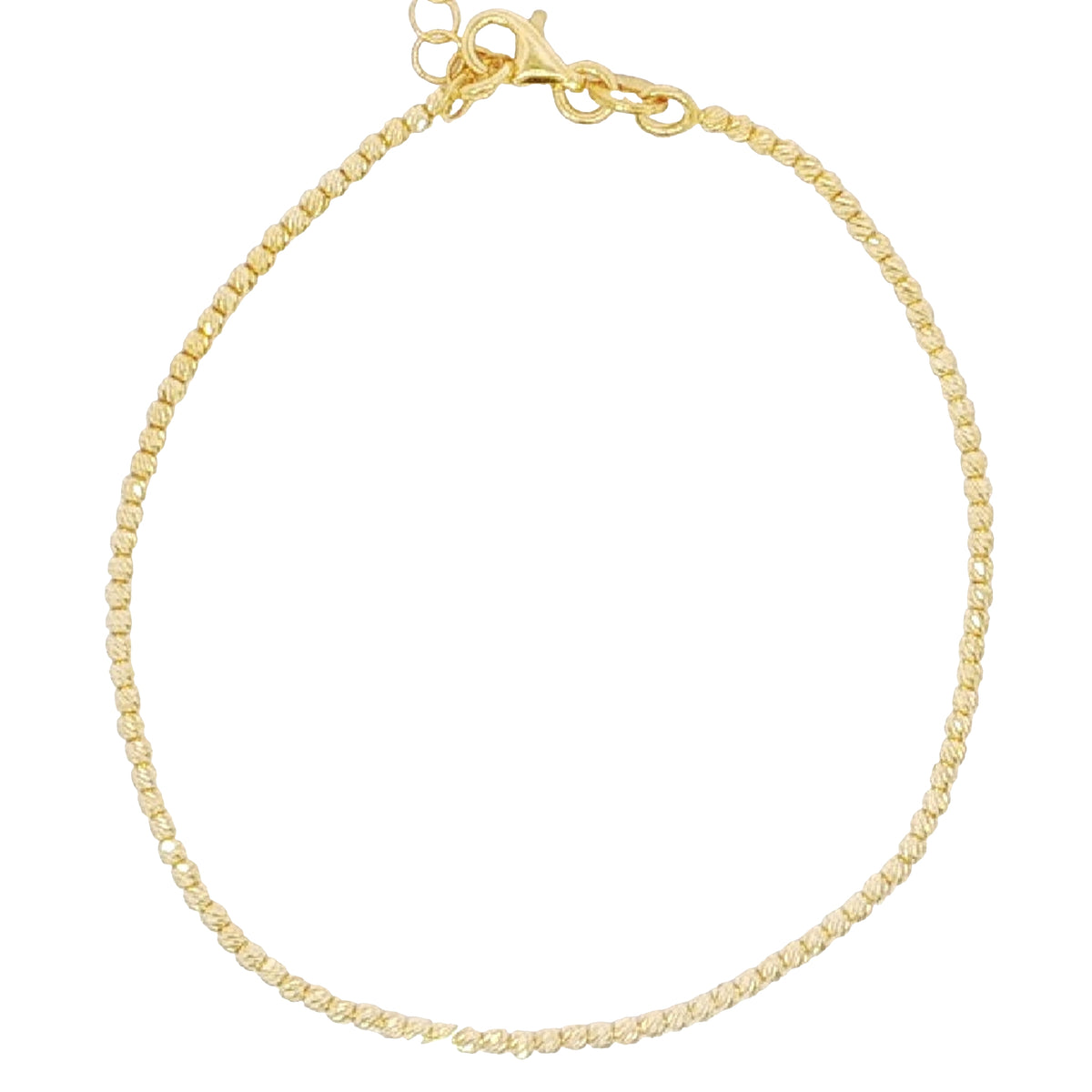 14k Solid Gold Diamond Cut Bracelet