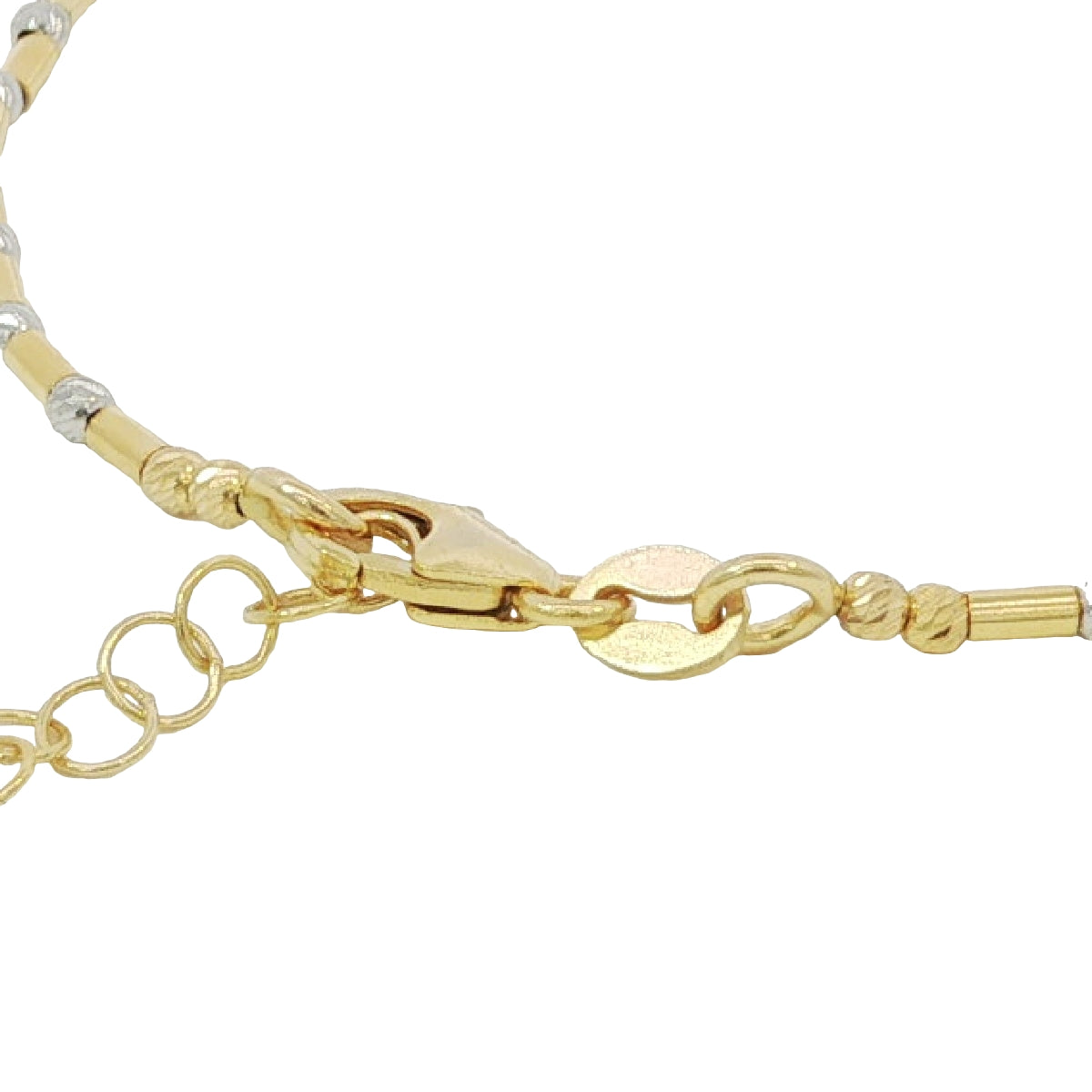 14k Solid Gold Diamond Cut Tube Bracelet