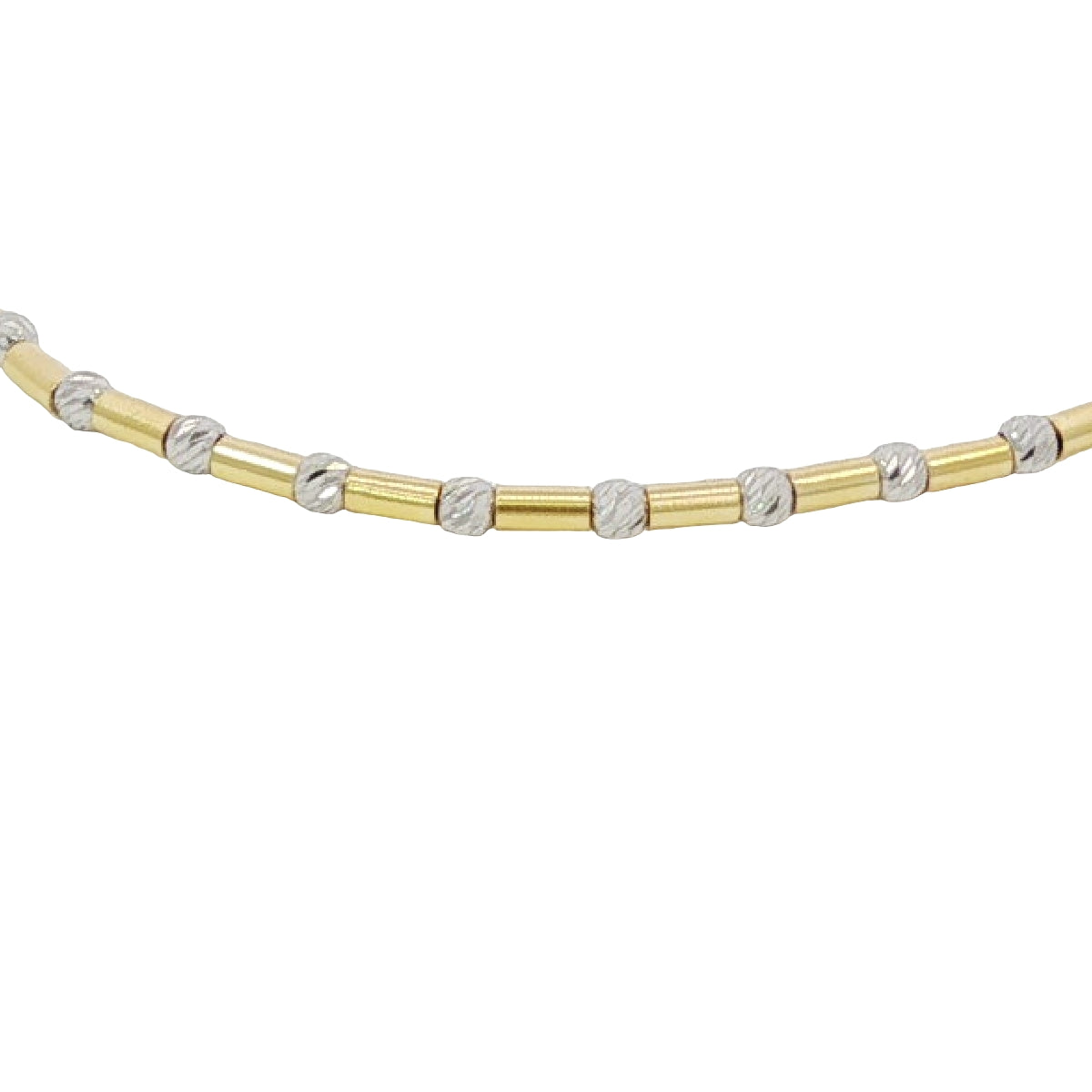14k Solid Gold Diamond Cut Tube Bracelet