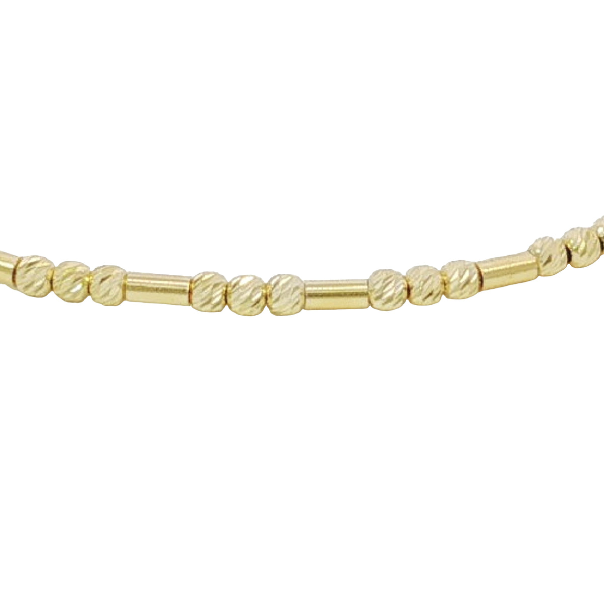 14k Solid Gold Diamond Cut Tube Bracelet
