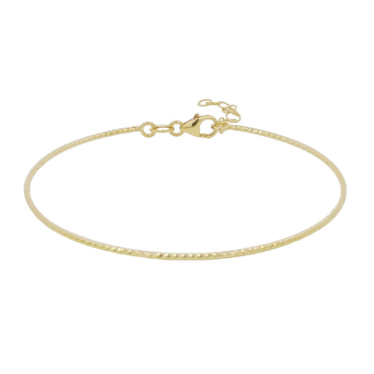 14k Solid Gold Diamond Cut Bangle