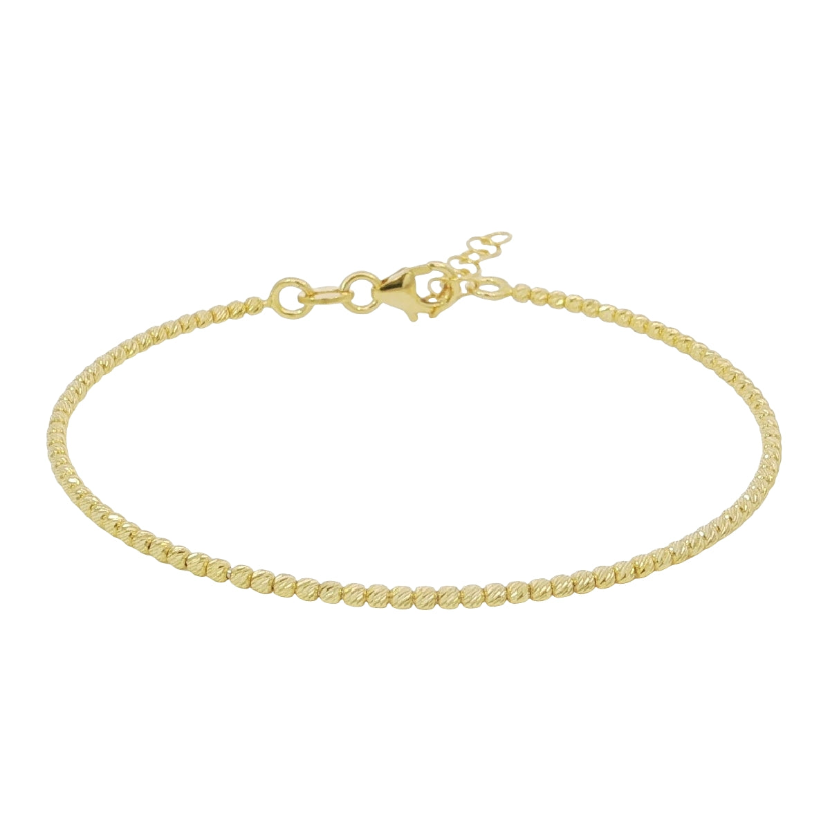 14k Solid Gold Diamond Cut Thick Bangle