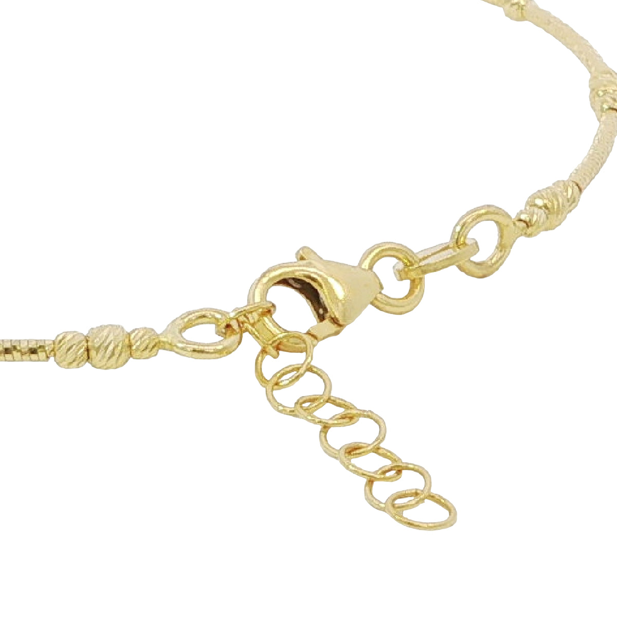 14k Solid Gold Diamond Cut Bead Bangle