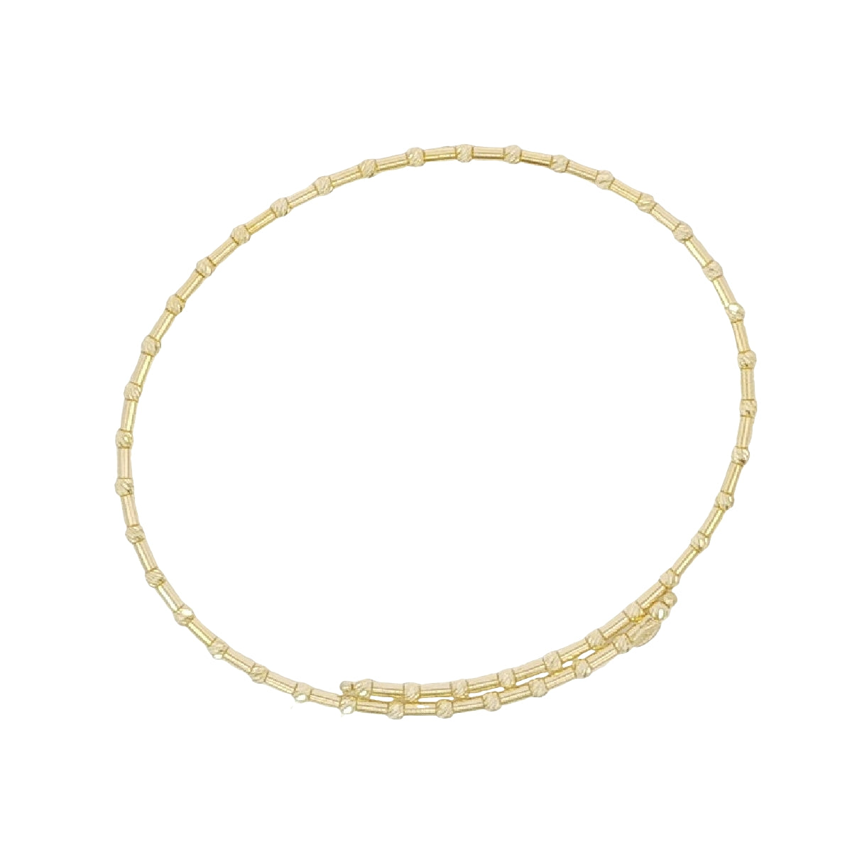 14k Solid Gold Diamond Cut Spiral Bangle