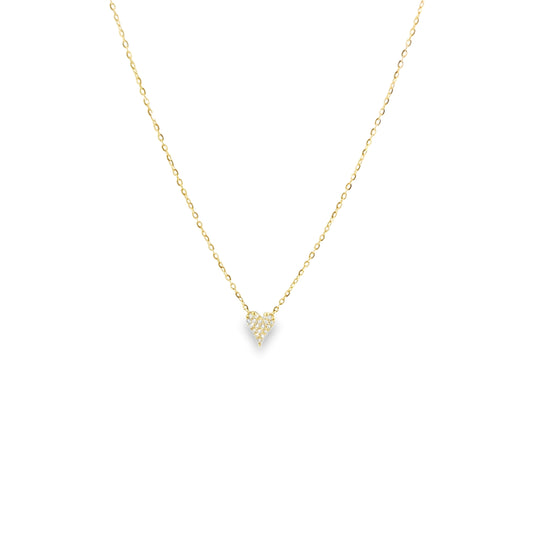 14k Solid Gold Diamond Heart Pendant Necklace – Dainty Fine Jewelry