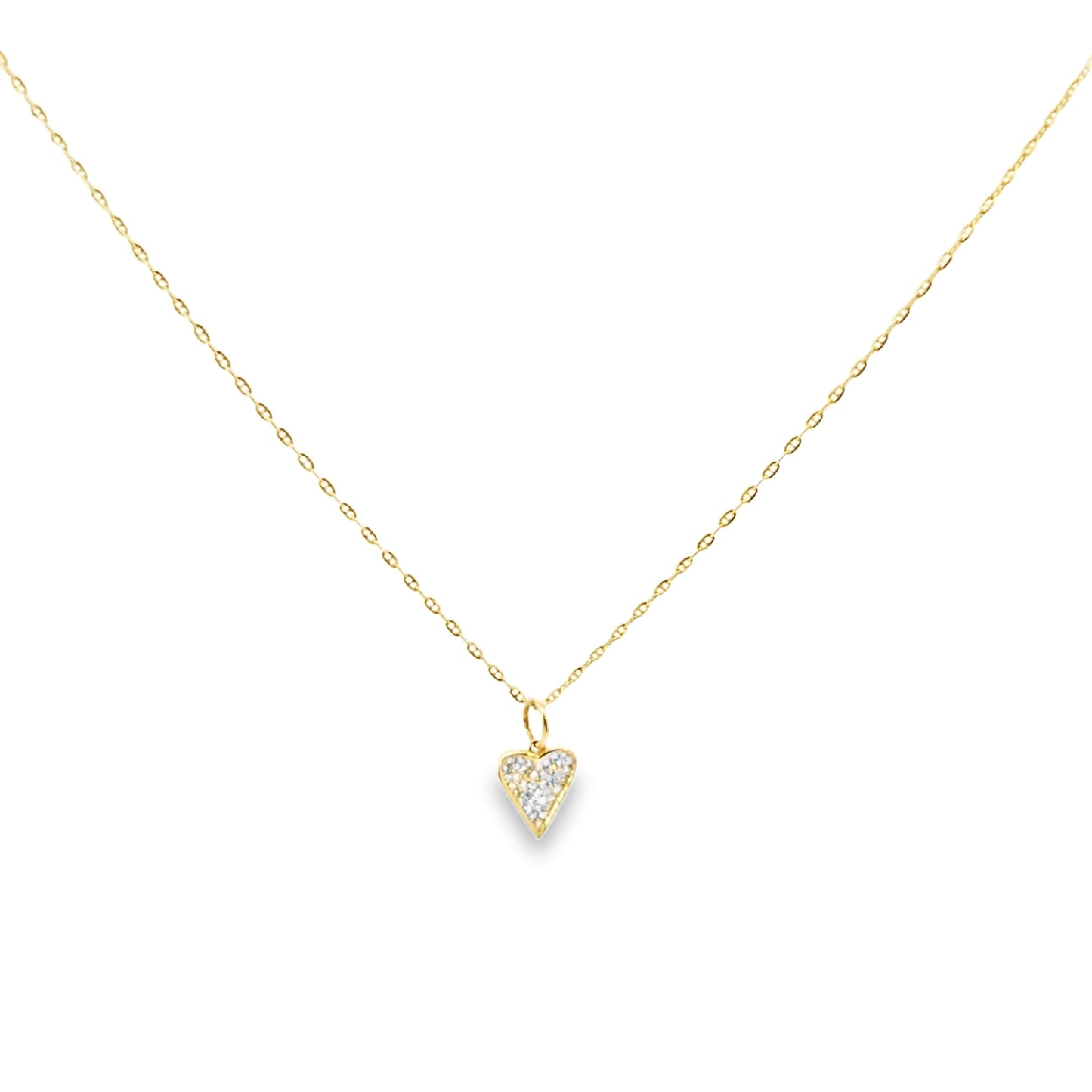 14k Solid Gold Diamond Heart Pendant Necklace – Dainty Fine Jewelry