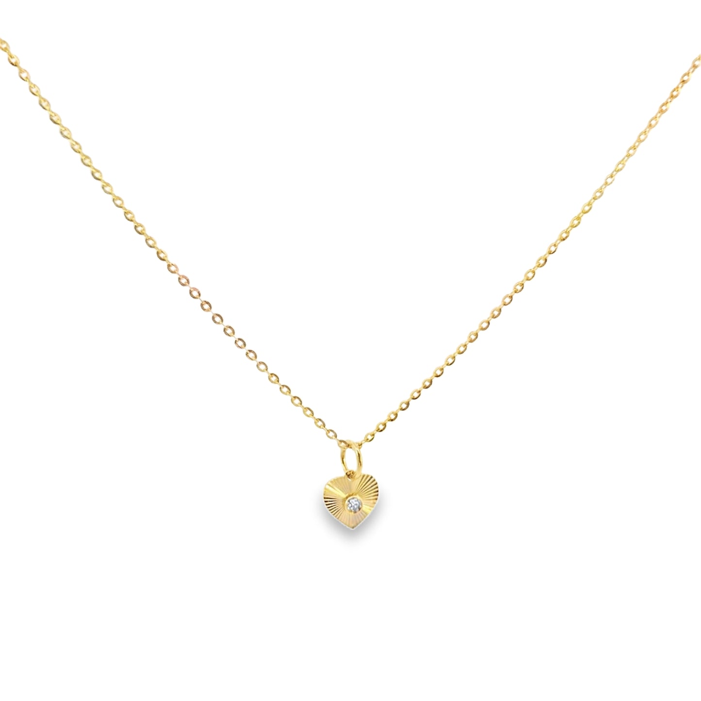 14k Solid Gold Diamond Heart Pendant Necklace – Dainty Fine Jewelry