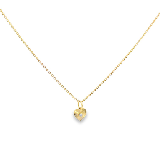 14k Solid Gold Diamond Heart Pendant Necklace – Dainty Fine Jewelry