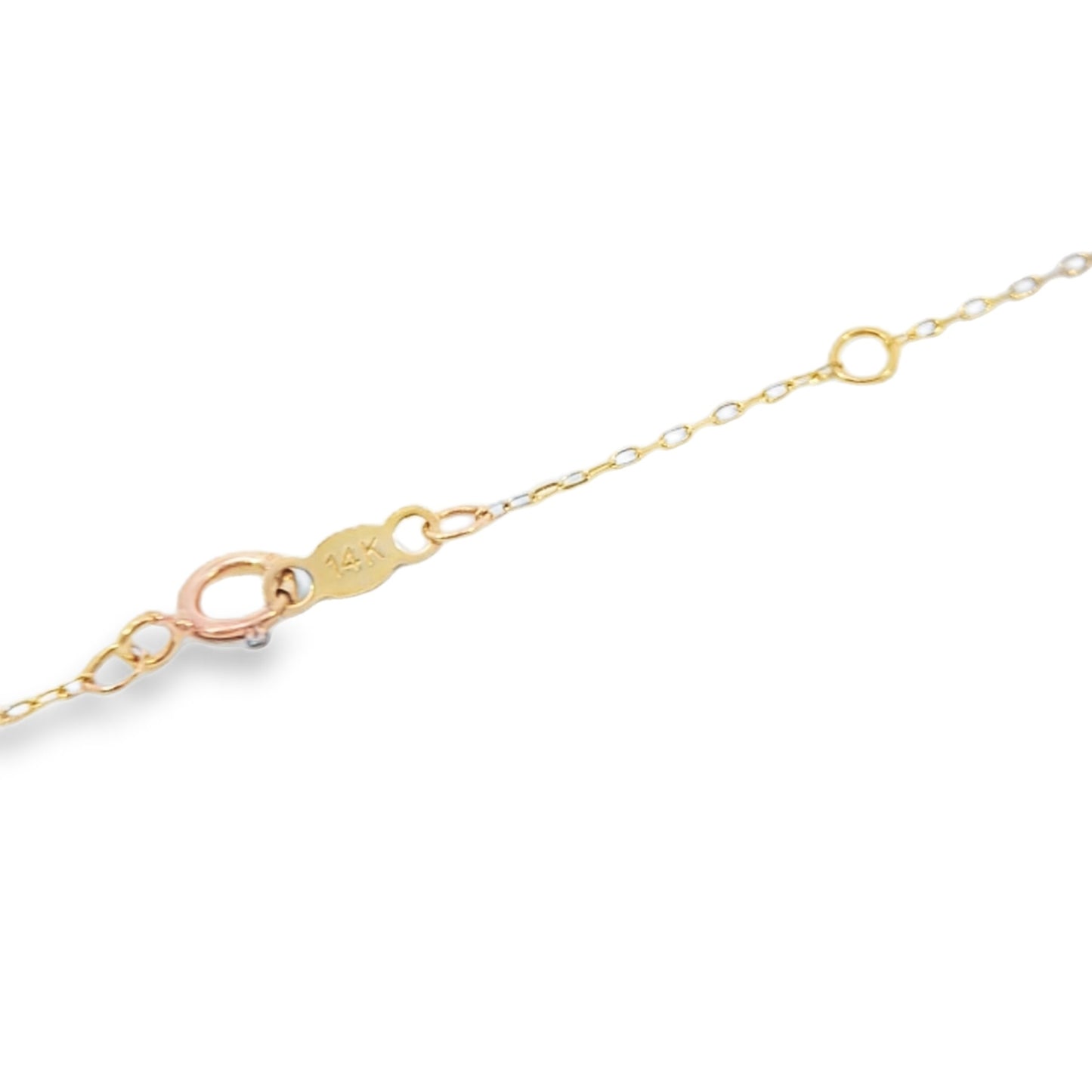 14kt Solid Gold Diamond Cross Pendant Necklace