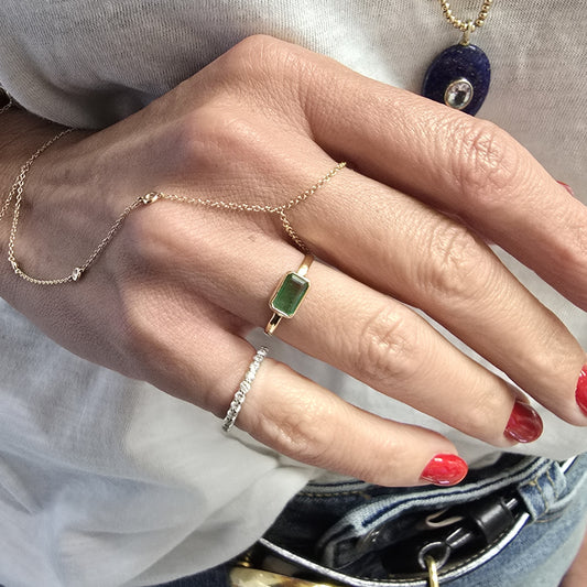 Handmade 14K Gold Emerald Ring – May Birthstone Jewelry