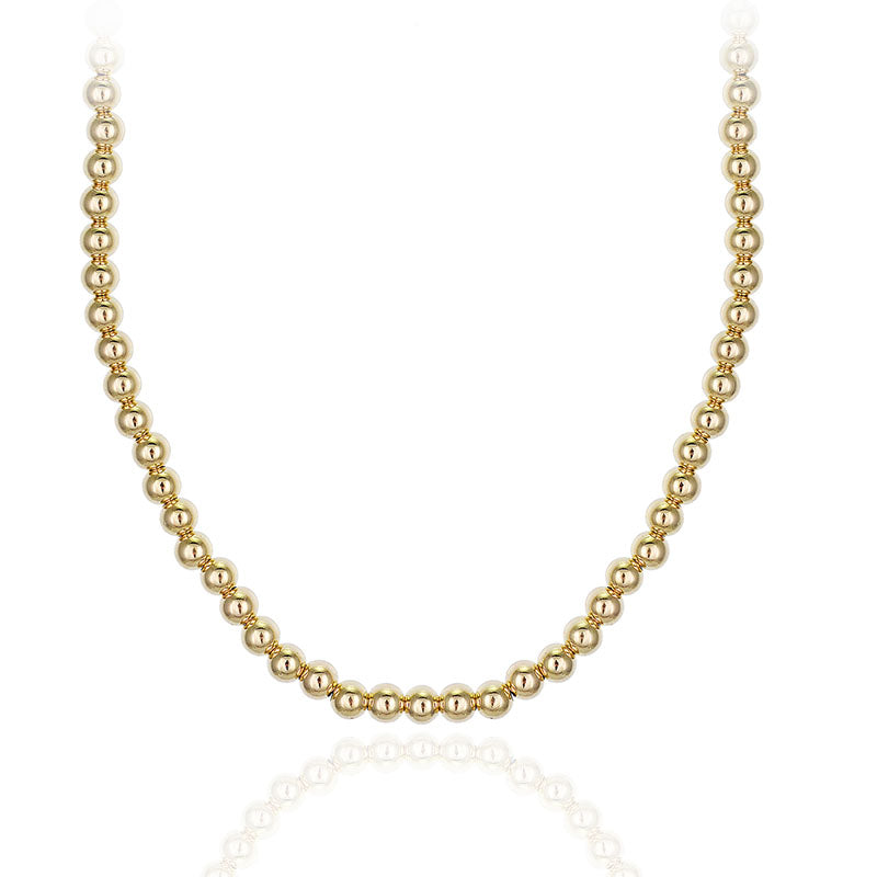 Anela 14 kt Gold Filled 4mm Beaded Necklace for Layering